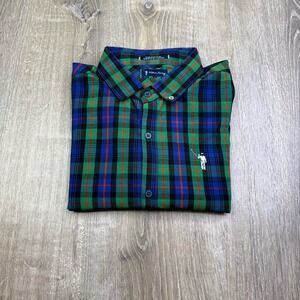 William Murray Mens Multicolor Plaid Stretch Long Sleeve Button-Up Shirt Size L